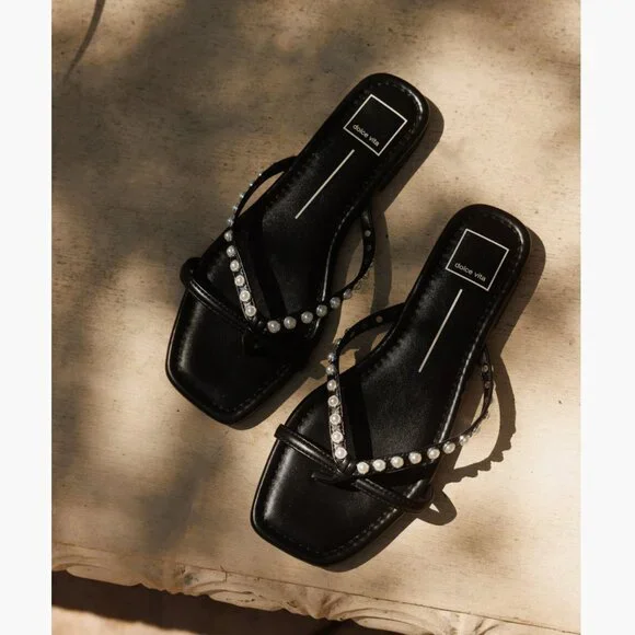 Dolce Vita Women's Lucca Imitation Pearl Flip Flop Size 8 New - Picture 13 of 16